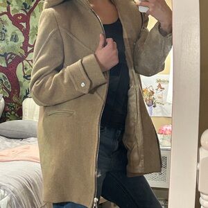 Sandro Camel Jacket with Satin Lining